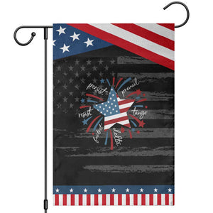 Funny 4th of July Fireworks Foxtrot Delta Tango Garden Flag TS11 Distressed Black Blue Print Your Wear