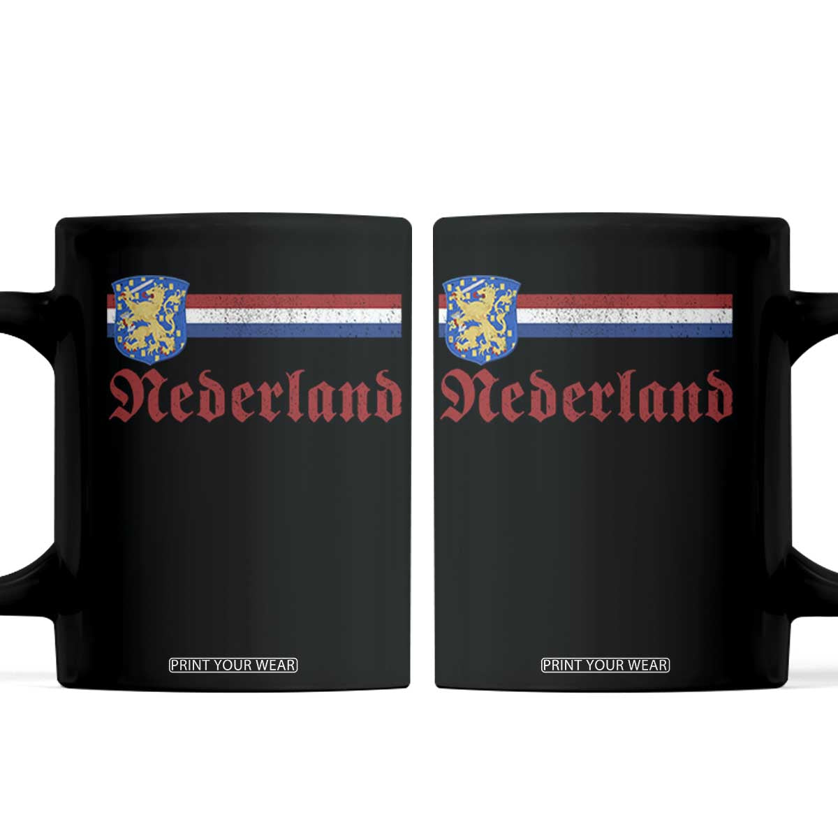 Nederland Holland Emblem Lion Vintage Dutch Flag Coffee Mug TS11 Black Print Your Wear