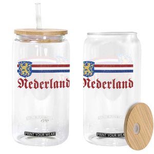 Nederland Holland Emblem Lion Vintage Dutch Flag Glass Can TS11 Print Your Wear