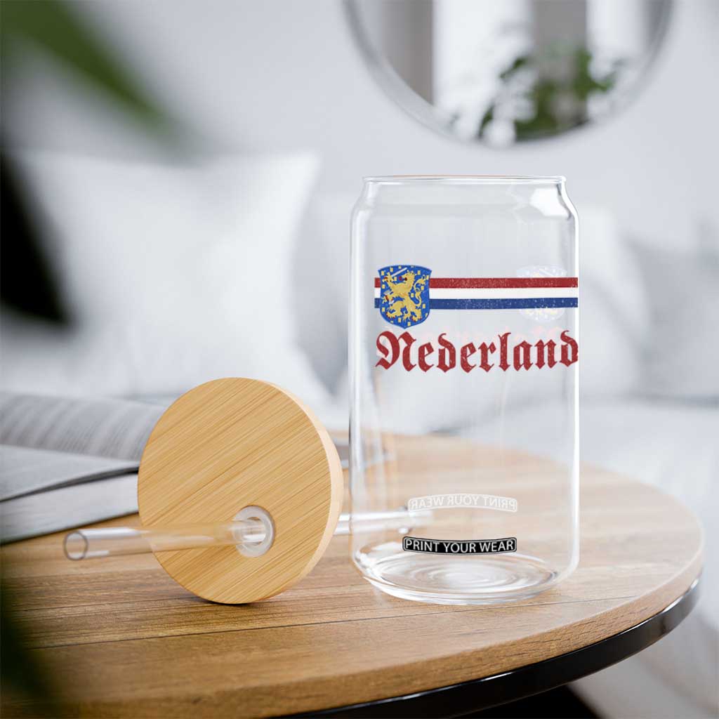 Nederland Holland Emblem Lion Vintage Dutch Flag Glass Can TS11 Print Your Wear