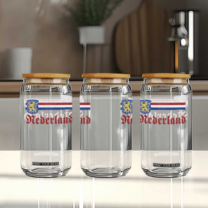 Nederland Holland Emblem Lion Vintage Dutch Flag Glass Can TS11 Print Your Wear