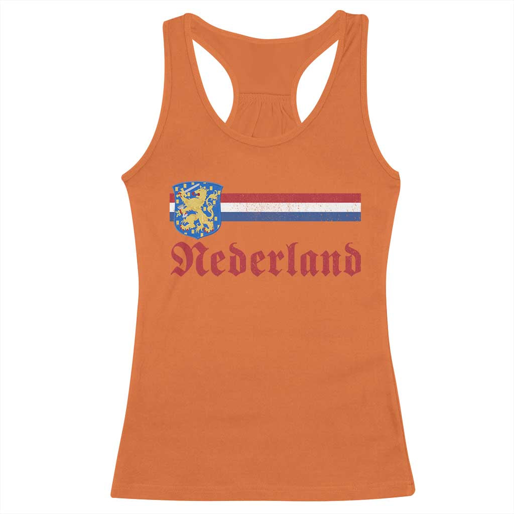 Nederland Holland Emblem Lion Vintage Dutch Flag Racerback Tank Top TS11 Orange Print Your Wear
