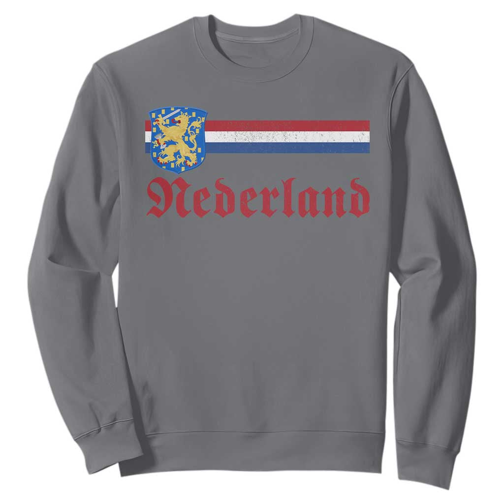 Nederland Holland Emblem Lion Vintage Dutch Flag Sweatshirt TS11 Charcoal Print Your Wear
