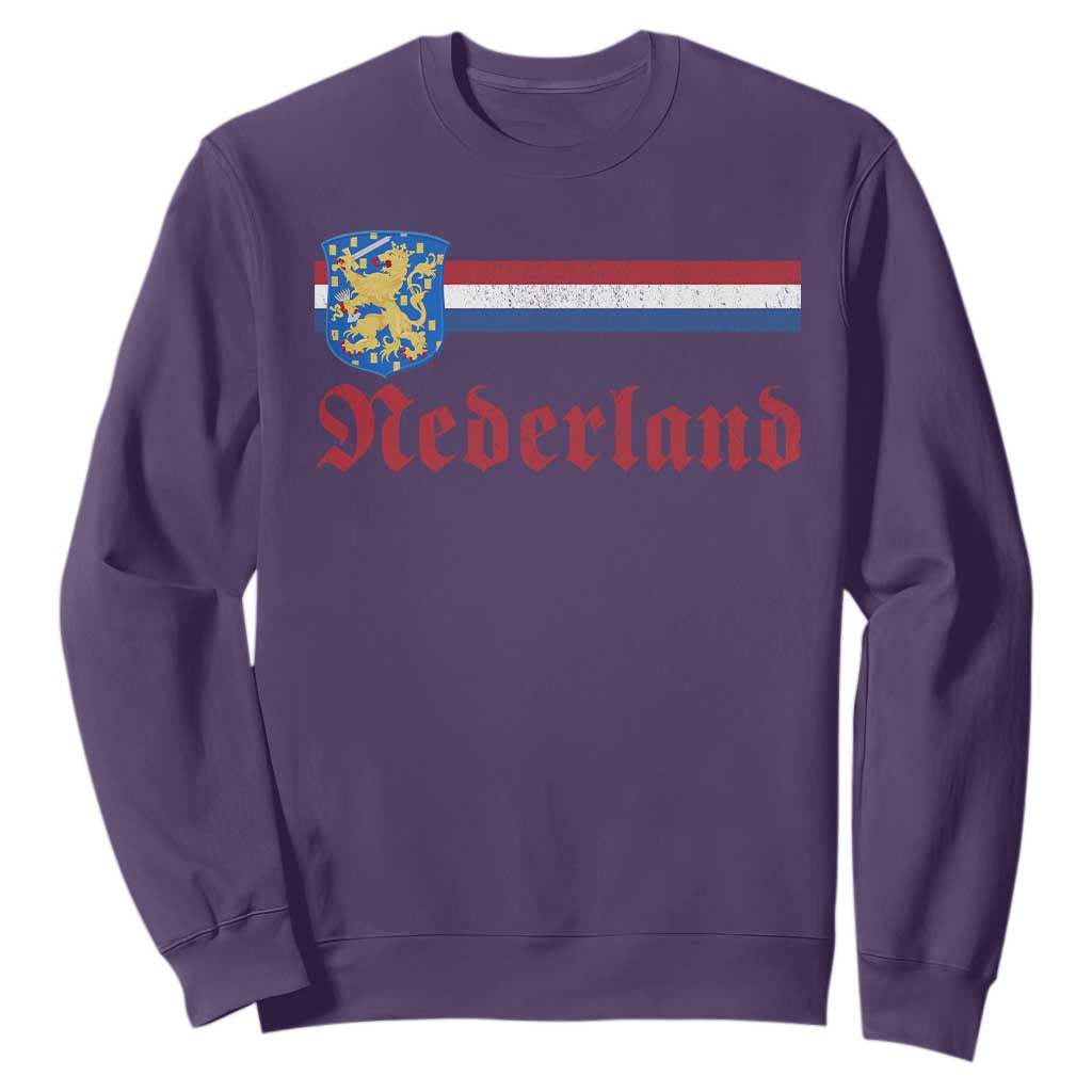 Nederland Holland Emblem Lion Vintage Dutch Flag Sweatshirt TS11 Purple Print Your Wear