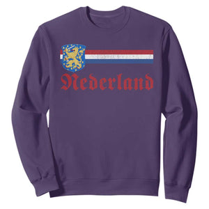 Nederland Holland Emblem Lion Vintage Dutch Flag Sweatshirt TS11 Purple Print Your Wear