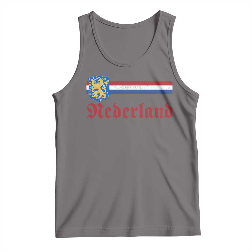 Nederland Holland Emblem Lion Vintage Dutch Flag Tank Top TS11 Deep Heather Print Your Wear