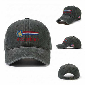 Nederland Holland Emblem Lion Vintage Dutch Flag Washed Cotton Baseball Cap TS11 Washed Cap Universal Fit Dark Green Print Your Wear