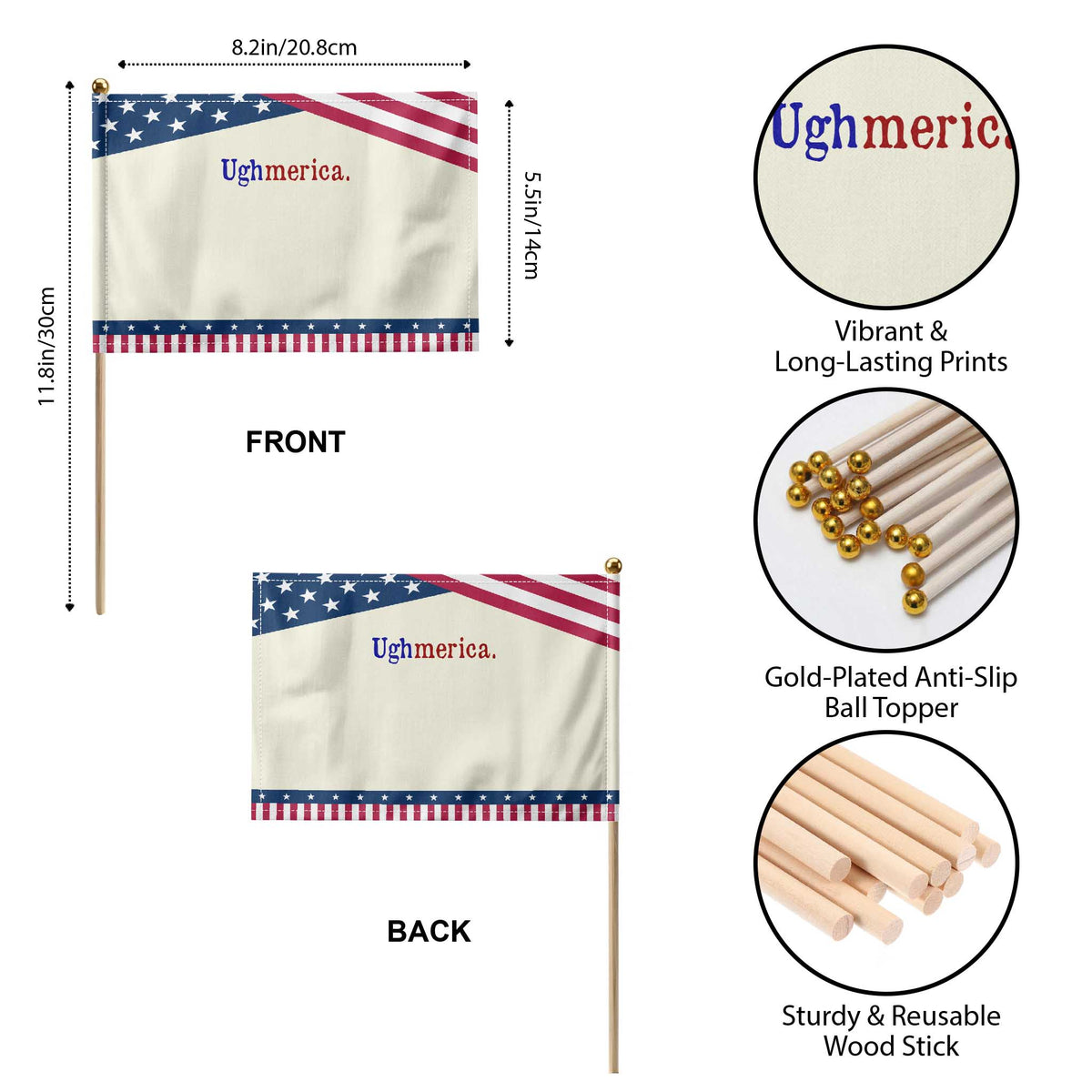 Ughmerica Liberal 4th of July Political Independence Day Patriotic Handheld Flag TS11 Print Your Wear