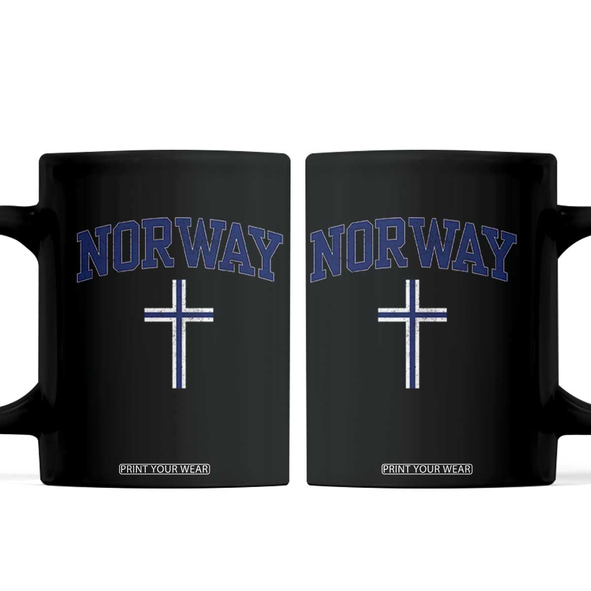 Norway Vintage Soccer Design The Nordic Cross Flag Coffee Mug TS11 Black Print Your Wear