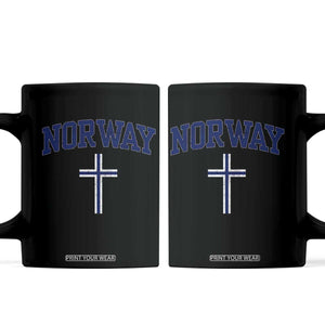 Norway Vintage Soccer Design The Nordic Cross Flag Coffee Mug TS11 Black Print Your Wear