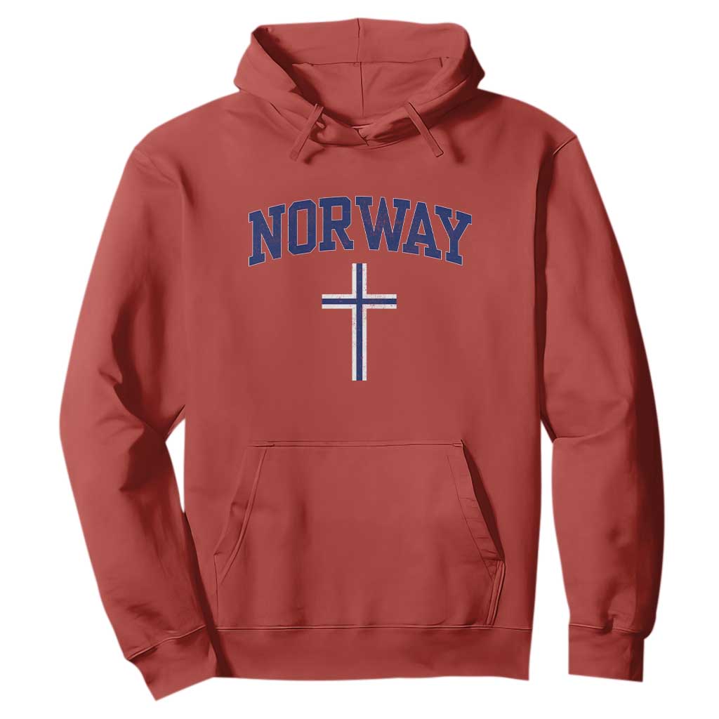Norway Vintage Soccer Design The Nordic Cross Flag Hoodie TS11 Red Print Your Wear