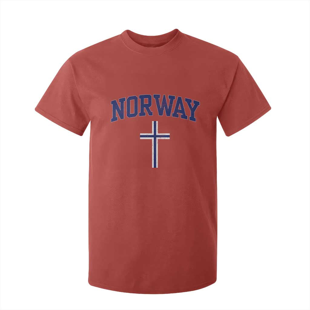Norway Vintage Soccer Design The Nordic Cross Flag T Shirt For Kid TS11 Red Print Your Wear