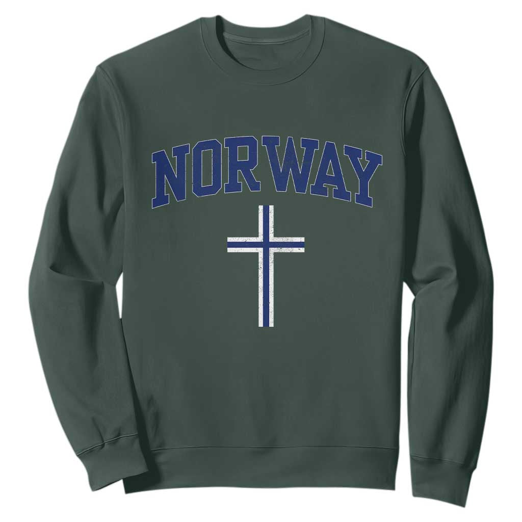 Norway Vintage Soccer Design The Nordic Cross Flag Sweatshirt TS11 Dark Forest Green Print Your Wear