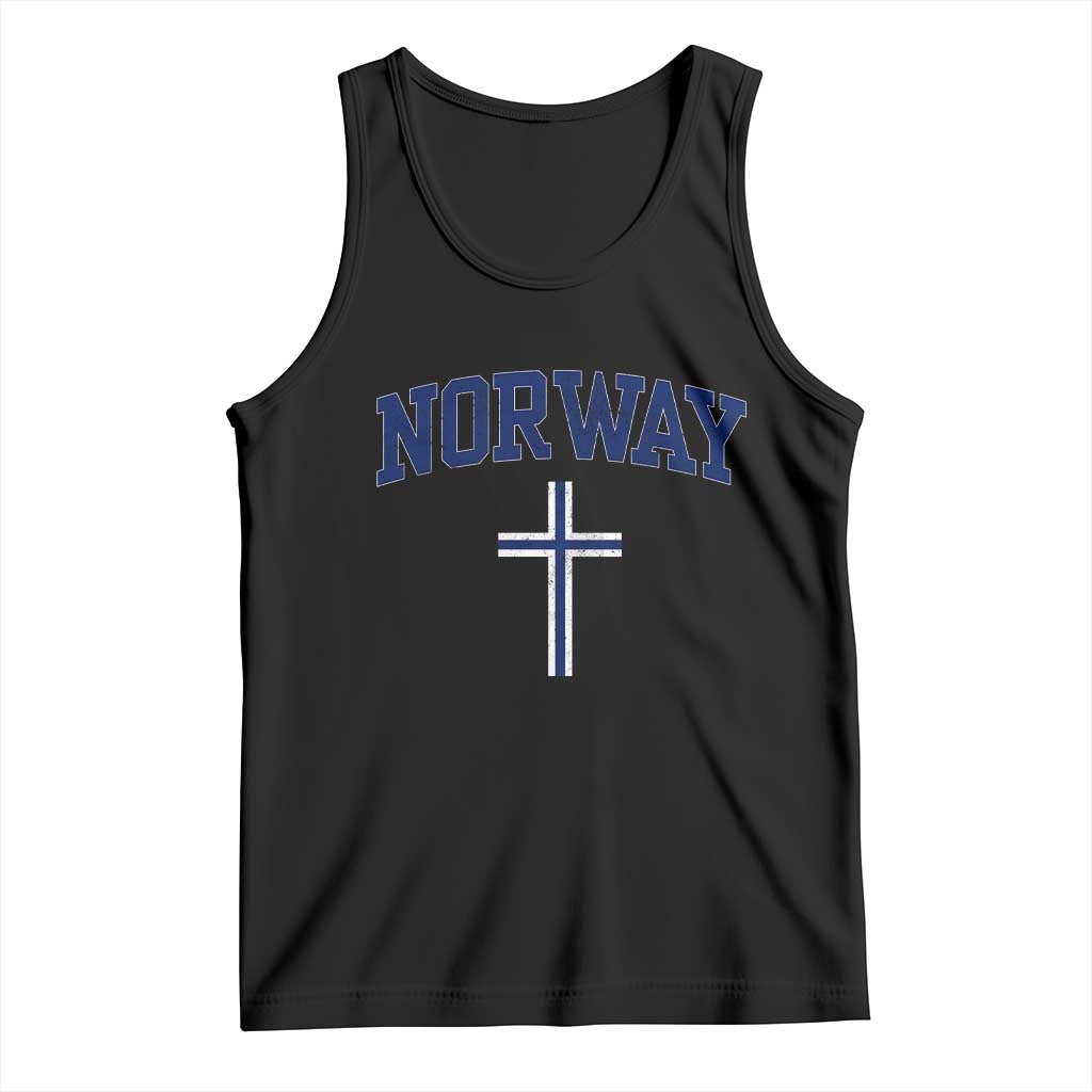 Norway Vintage Soccer Design The Nordic Cross Flag Tank Top TS11 Black Print Your Wear