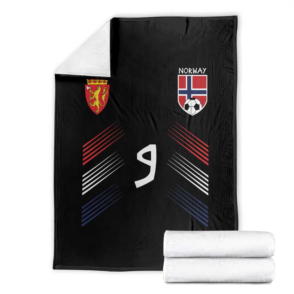 Norway Football Crest Jersey Style Throw Blanket Number 9 Viking Athletic for Soccer Fan TS11 Black Print Your Wear