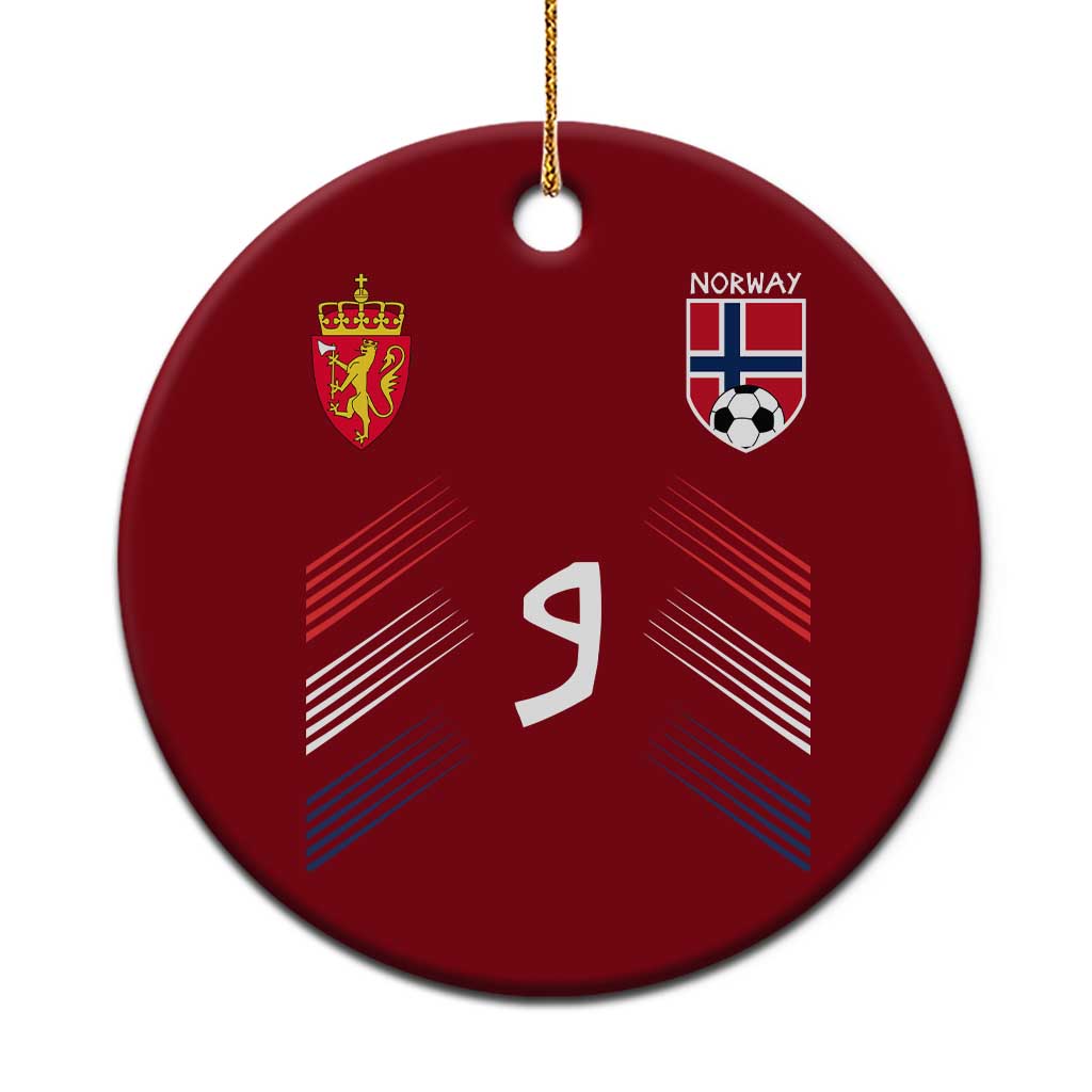 Norway Football Crest Jersey Style Ceramic Ornament Number 9 Viking Athletic for Soccer Fan TS11 1pc Red Print Your Wear