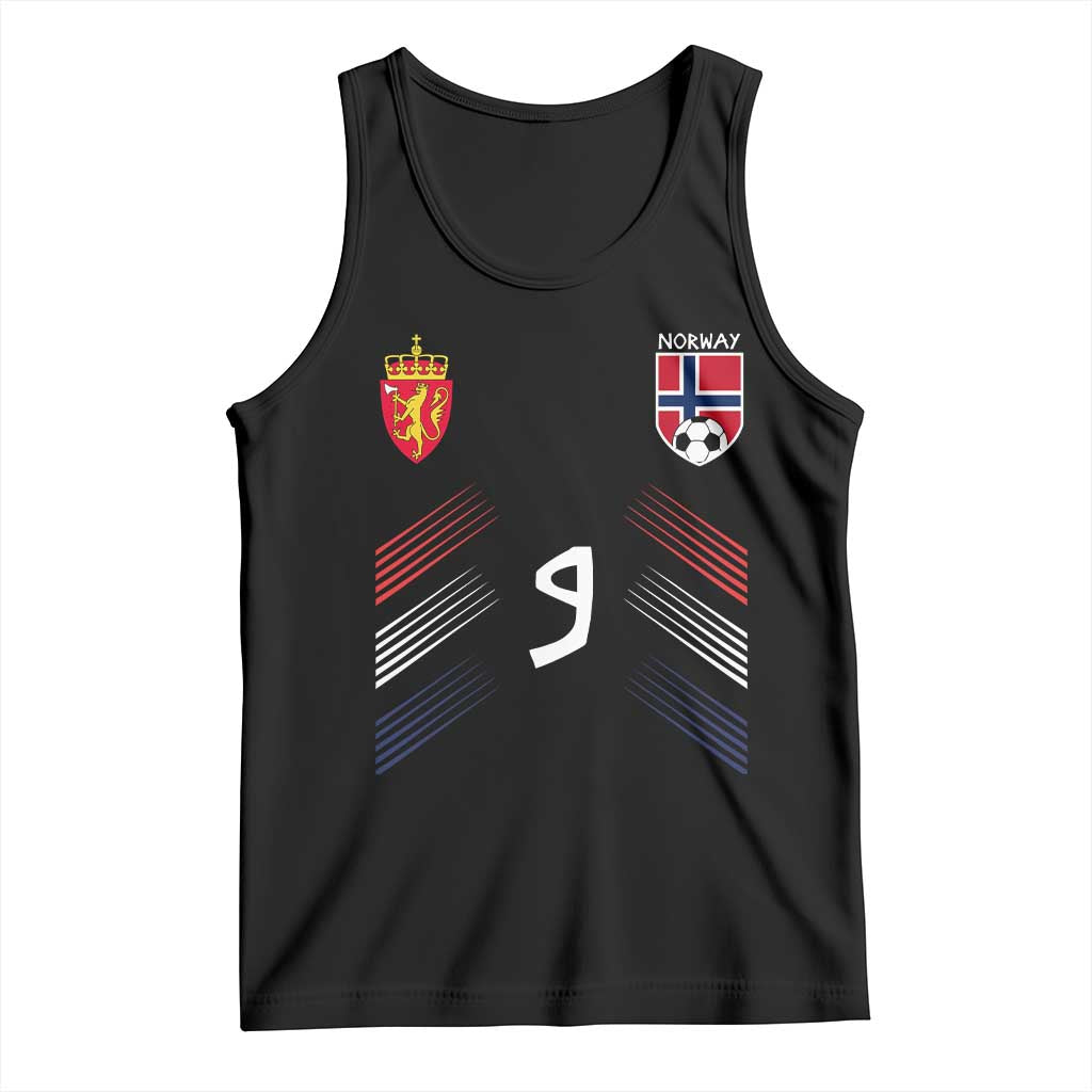 Norway Football Crest Jersey Style Tank Top Number 9 Viking Athletic for Soccer Fan TS11 Black Print Your Wear