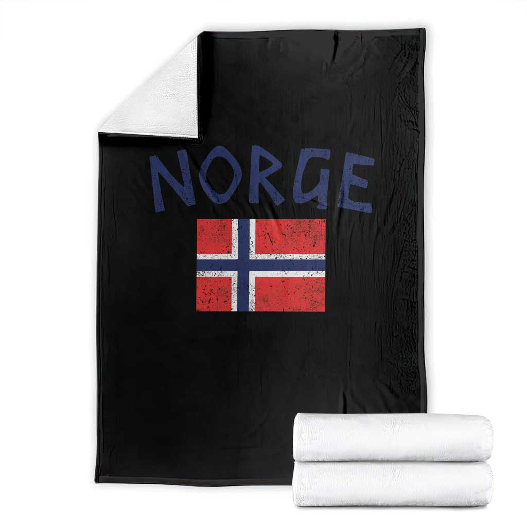Norway Norge Soccer Design Vintage Norwegian Flag Throw Blanket TS11 Black Print Your Wear