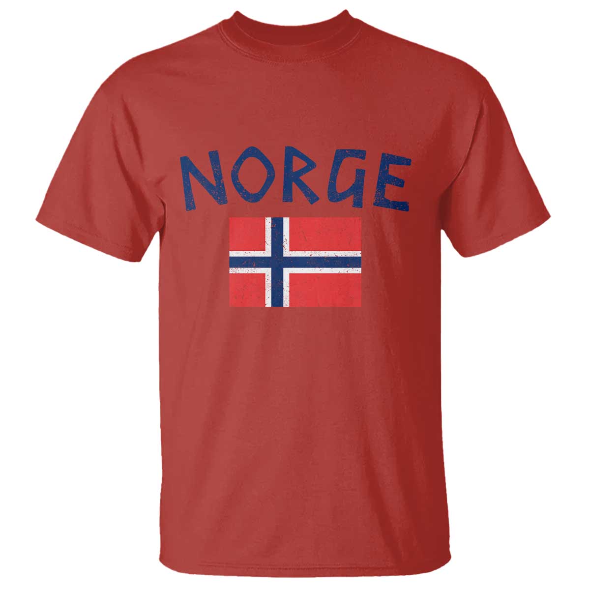 Norway Norge Soccer Design Vintage Norwegian Flag T Shirt TS11 Red Print Your Wear