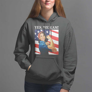 Harris 2024 Hoodie Yes We Kam Strong Woman American Flag TS11 Black Print Your Wear