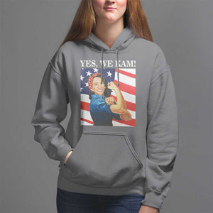 Harris 2024 Hoodie Yes We Kam Strong Woman American Flag TS11 Charcoal Print Your Wear