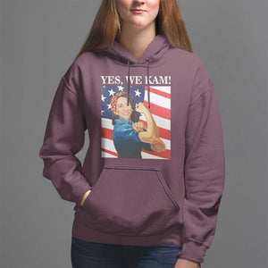 Harris 2024 Hoodie Yes We Kam Strong Woman American Flag TS11 Maroon Print Your Wear