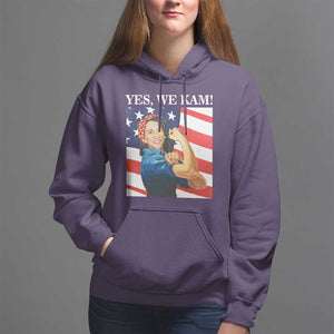 Harris 2024 Hoodie Yes We Kam Strong Woman American Flag TS11 Purple Print Your Wear