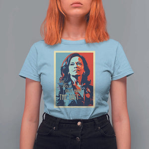 The First But Not The Last T Shirt For Women Madam Harris 2024 USA Portrait Presidential Election TS11 Light Blue Print Your Wear