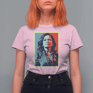 The First But Not The Last T Shirt For Women Madam Harris 2024 USA Portrait Presidential Election TS11 Light Pink Print Your Wear