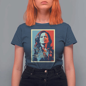 The First But Not The Last T Shirt For Women Madam Harris 2024 USA Portrait Presidential Election TS11 Navy Print Your Wear