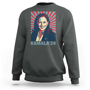 Kamala'24 Sweatshirt Retro Harris For President TS11 Dark Heather Print Your Wear