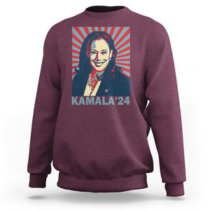 Kamala'24 Sweatshirt Retro Harris For President TS11 Maroon Print Your Wear