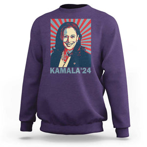 Kamala'24 Sweatshirt Retro Harris For President TS11 Purple Print Your Wear