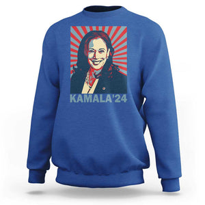 Kamala'24 Sweatshirt Retro Harris For President TS11 Royal Blue Print Your Wear