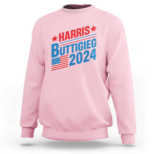 Harris Buttigieg 2024 Sweatshirt Presidential Election American Flag TS11 Light Pink Print Your Wear