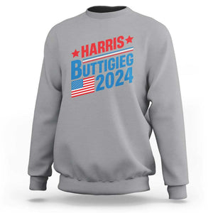 Harris Buttigieg 2024 Sweatshirt Presidential Election American Flag TS11 Sport Gray Print Your Wear