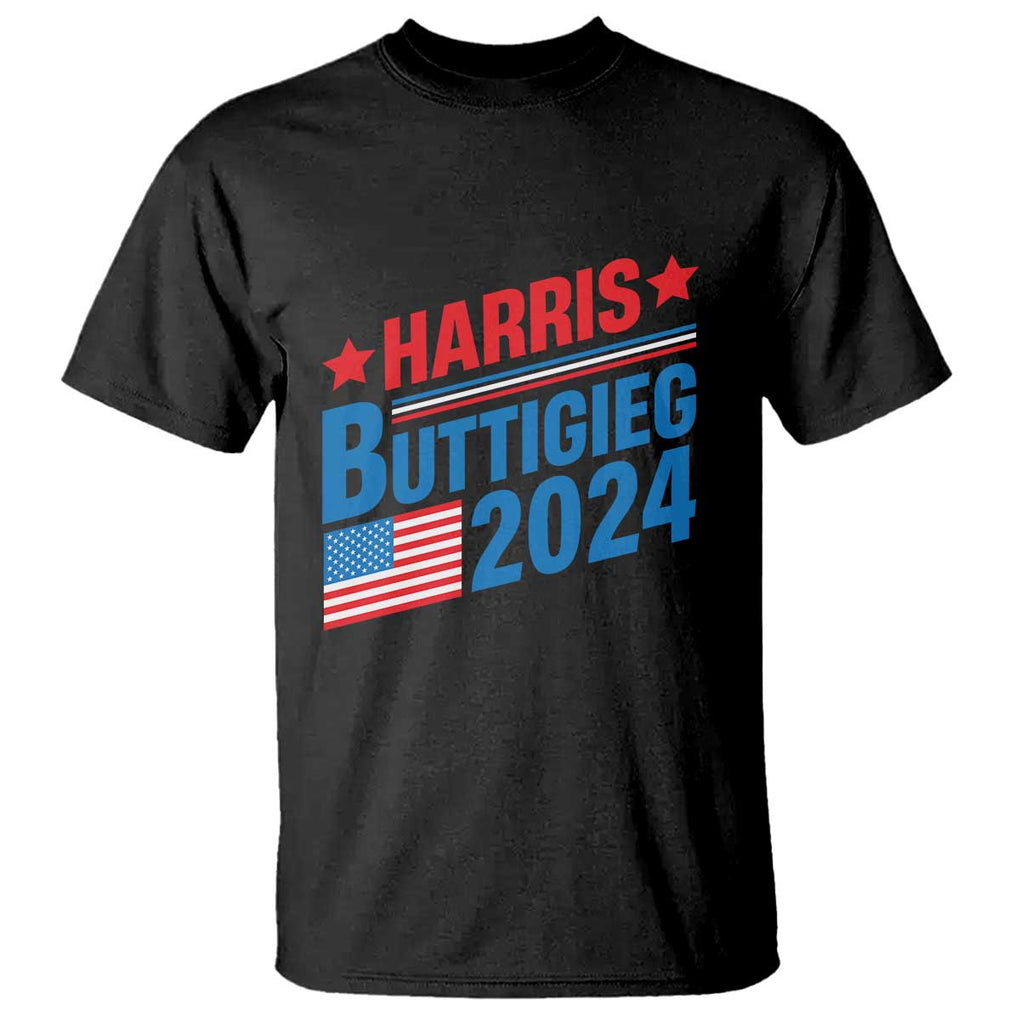 Harris Buttigieg 2024 T Shirt Presidential Election American Flag TS11 Black Print Your Wear