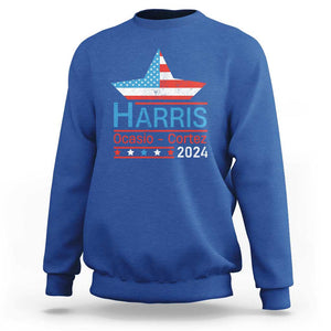 Harris Ocasio Cortez 2024 Sweatshirt American Flag Election Star TS11 Royal Blue Print Your Wear