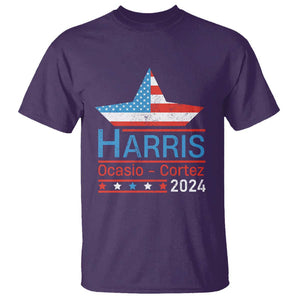 Harris Ocasio Cortez 2024 T Shirt American Flag Election Star TS11 Purple Print Your Wear