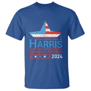 Harris Ocasio Cortez 2024 T Shirt American Flag Election Star TS11 Royal Blue Print Your Wear