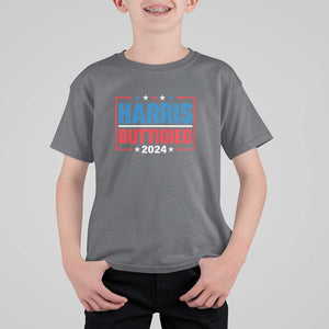 Harris Buttigieg 2024 T Shirt For Kid Presidential Election American Flag Star TS11 Charcoal Print Your Wear