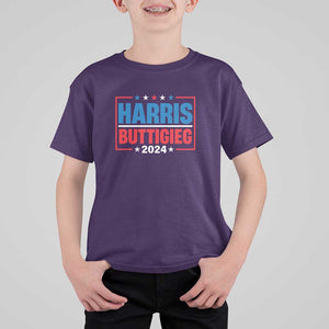 Harris Buttigieg 2024 T Shirt For Kid Presidential Election American Flag Star TS11 Purple Print Your Wear