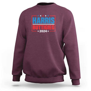 Harris Buttigieg 2024 Sweatshirt Presidential Election American Flag Star TS11 Maroon Print Your Wear