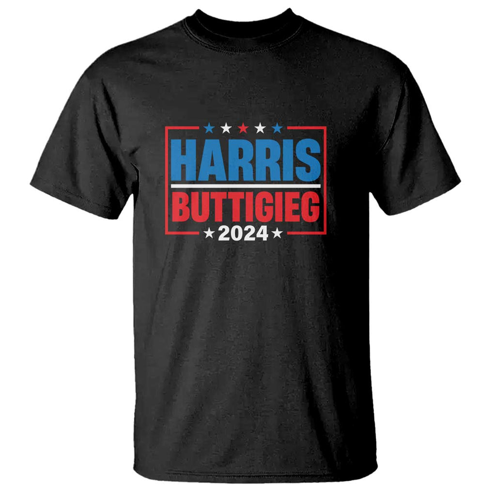 Harris Buttigieg 2024 T Shirt Presidential Election American Flag Star TS11 Black Print Your Wear