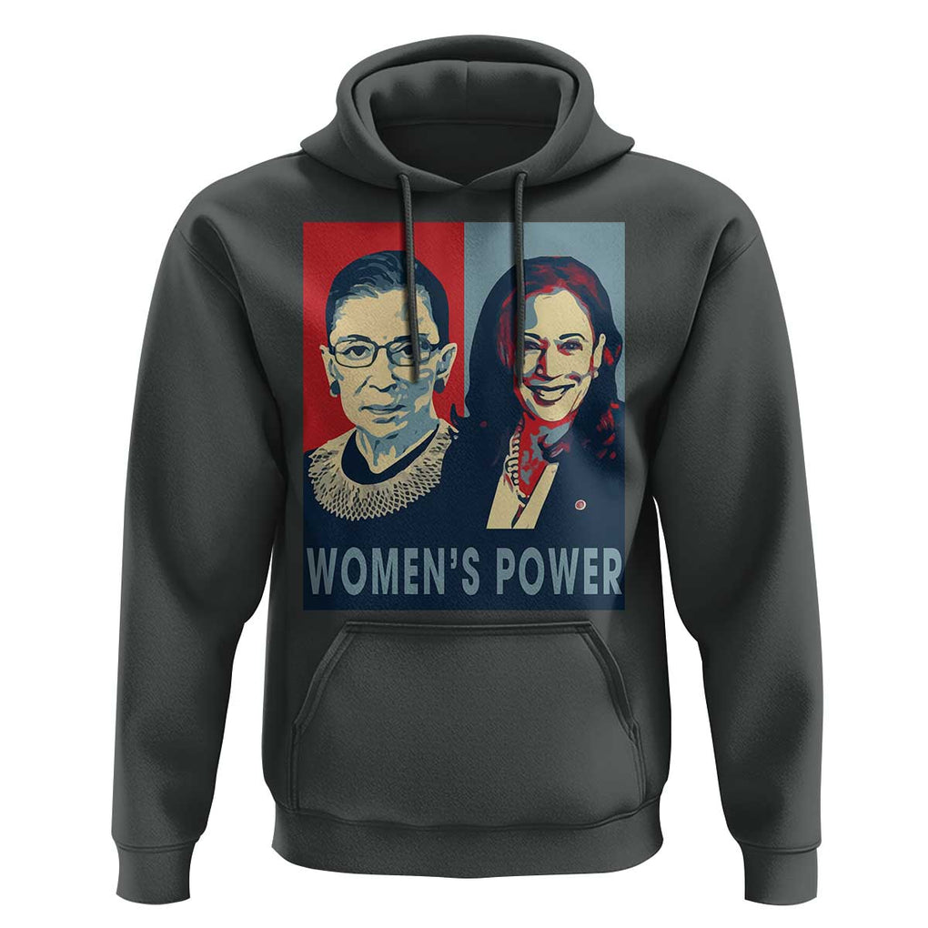 Women's Power Hoodie Ruth Harris Supporter Feminist Women's rights TS11 Dark Heather Print Your Wear