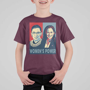 Women's Power T Shirt For Kid Ruth Harris Supporter Feminist Women's rights TS11 Maroon Print Your Wear