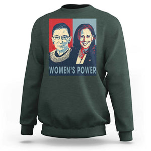 Women's Power Sweatshirt Ruth Harris Supporter Feminist Women's rights TS11 Dark Forest Green Print Your Wear