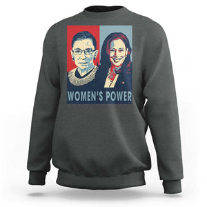 Women's Power Sweatshirt Ruth Harris Supporter Feminist Women's rights TS11 Dark Heather Print Your Wear