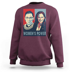 Women's Power Sweatshirt Ruth Harris Supporter Feminist Women's rights TS11 Maroon Print Your Wear