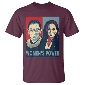 Women's Power T Shirt Ruth Harris Supporter Feminist Women's rights TS11 Maroon Print Your Wear